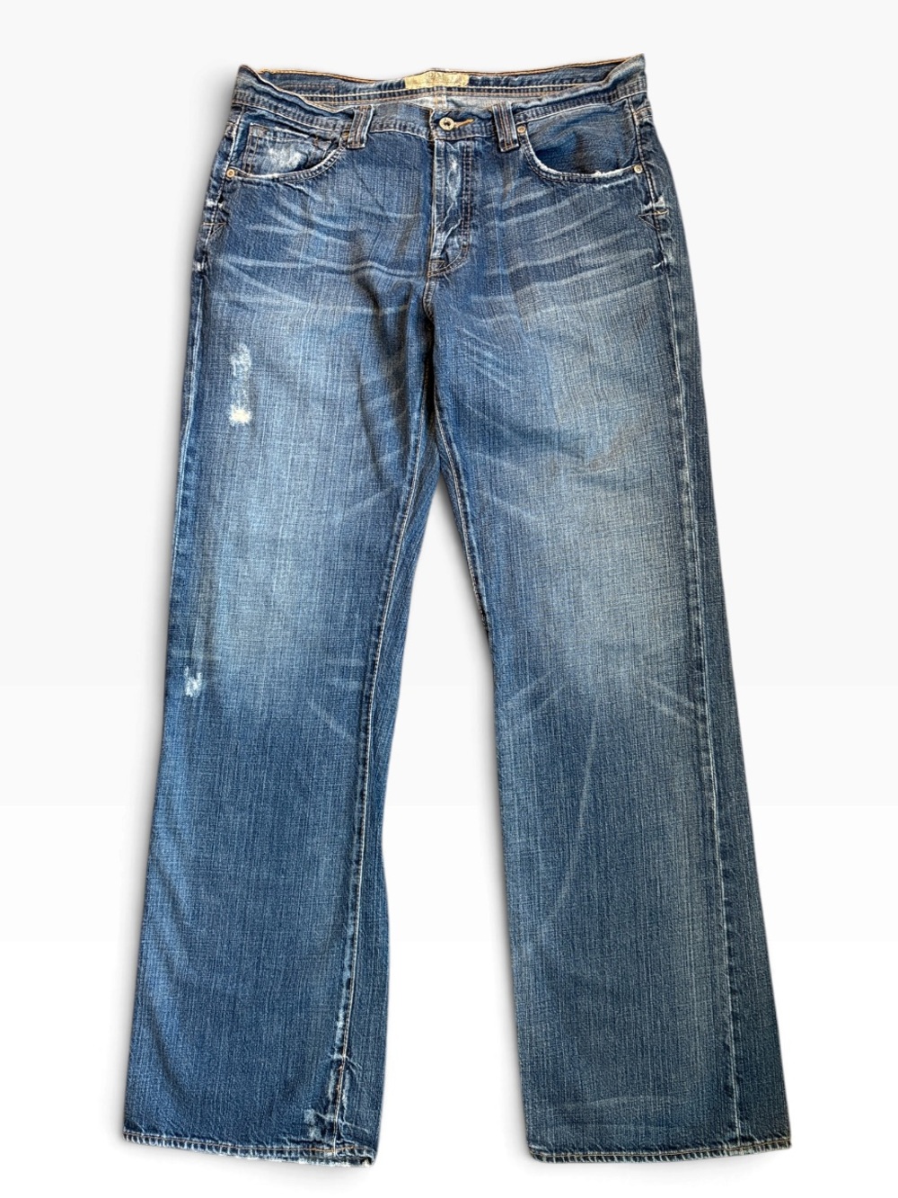 BKE Tyler Blue Jeans Denim Men's 34x34 Distressed Straight Leg